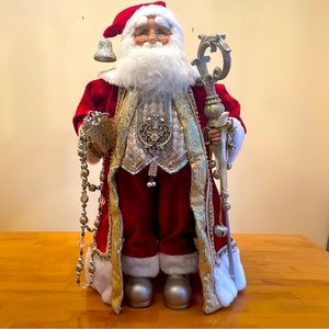 Karen Didion Originals Red and Gold Santa 28” Tall - NIB